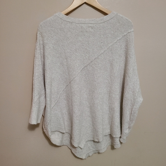 Lou & Grey Asymmetrical Cream Oversized Poncho Sweater - Picture 2 of 5